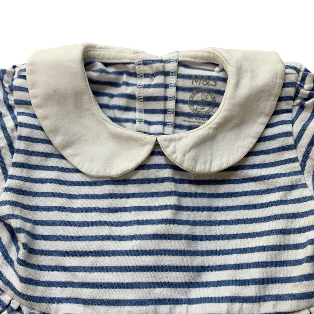 M&S Peter Rabbit Striped Peter Pan Collared Dress - Picture 3 of 9